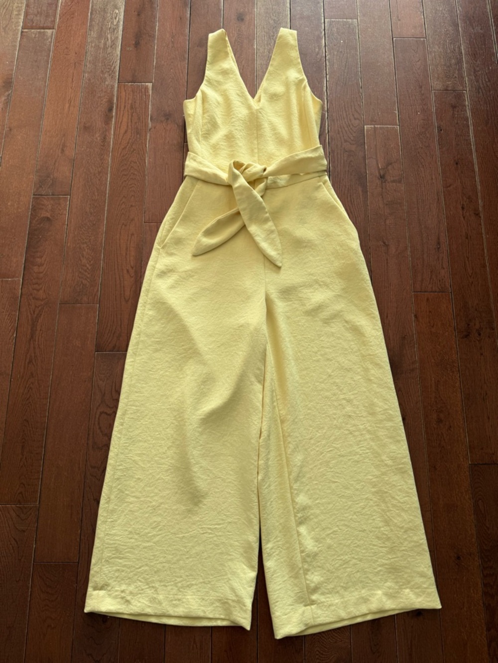 Wilfred Encoulement yellow wrap jumpsuit outfit